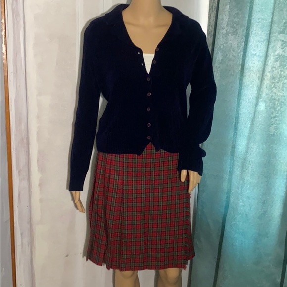 Vintage Pleated Plaid Wrap Around Skirt - Picture 3 of 12